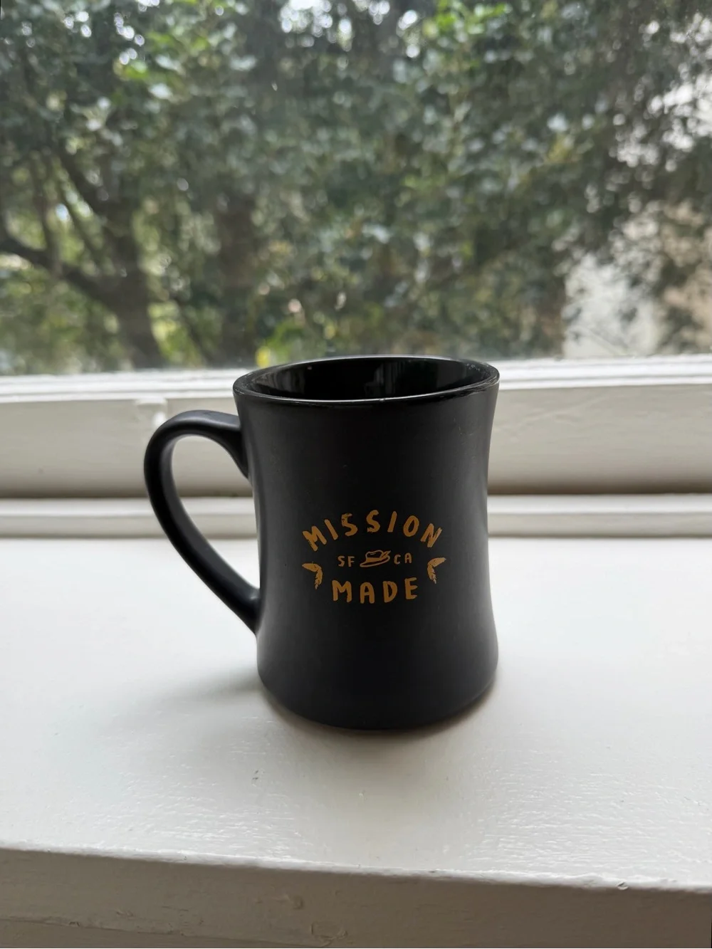 Philz Coffee Mug Mission SF CA San Francisco California Made Curved Ceramic Cafe